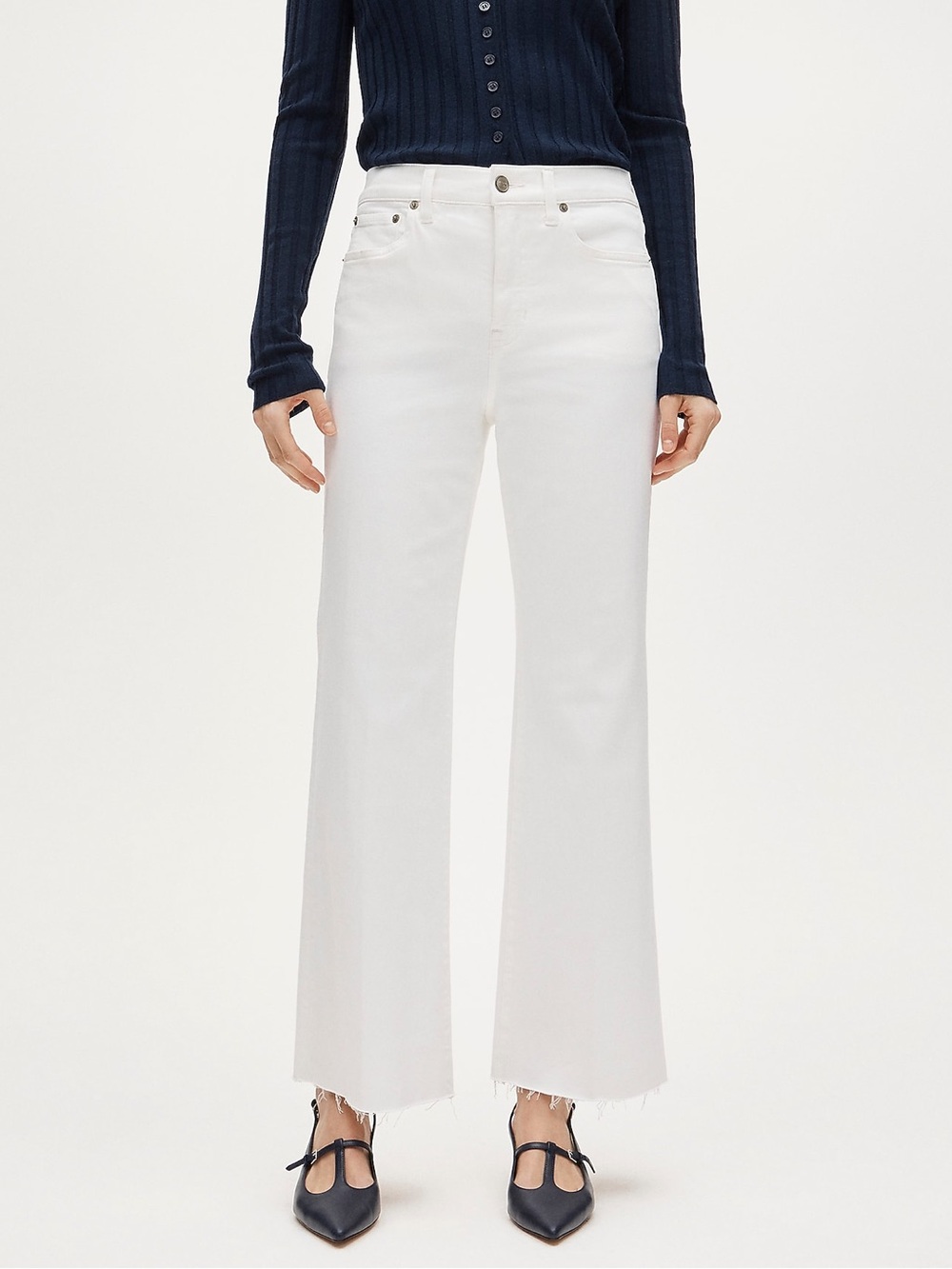 J.Crew Tall Charley kickout cropped jean in super-stretch White 29T